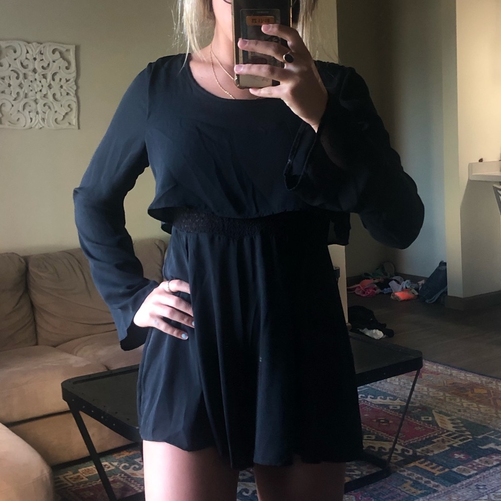 Black romper with lace